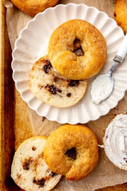 bagels with cinnamon, sugar and chocolate chips