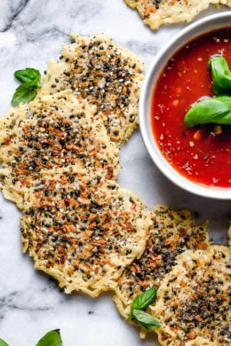 I love making these Everything Parmesan Crisps as a low-carb snack, to add to Caesar salad in place of croutons, or a great addition to any charcuterie board as an appetizer.