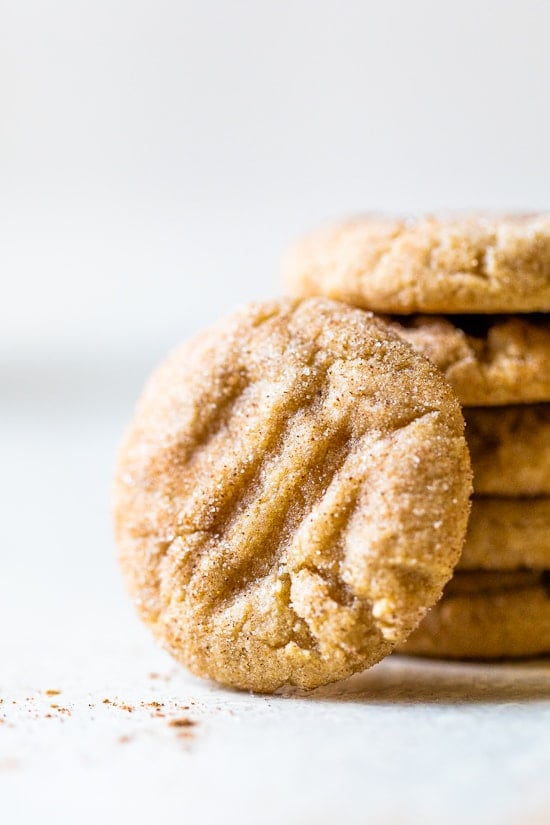 Pumpkin Snickerdoodles stacked with one in front